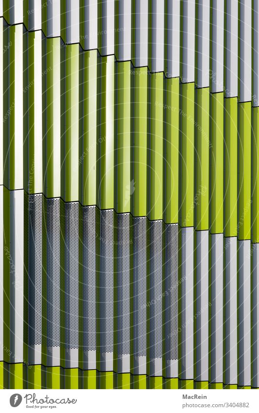 façade slats Facade aluminium sheet aluminium sheets Cladding perpendicular Green Architecture nobody Copy Space