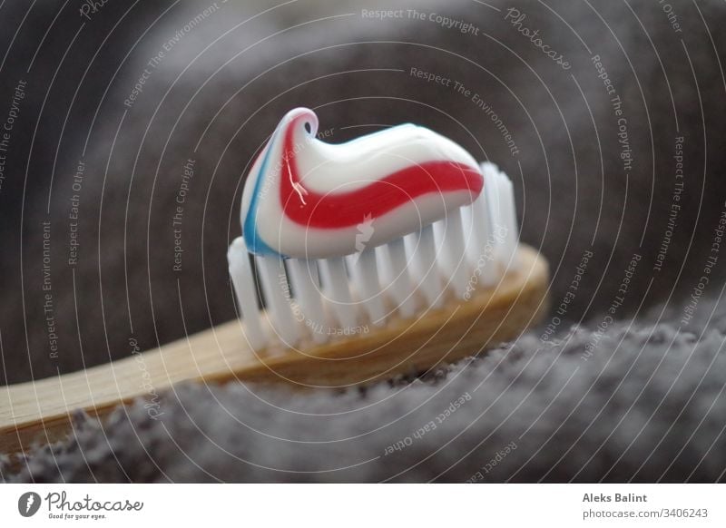 Toothbrush with toothpaste Dental care Personal hygiene Close-up Toothpaste Healthy Cleaning Dentist Teeth Fresh Health care Morning Colour photo Dentistry