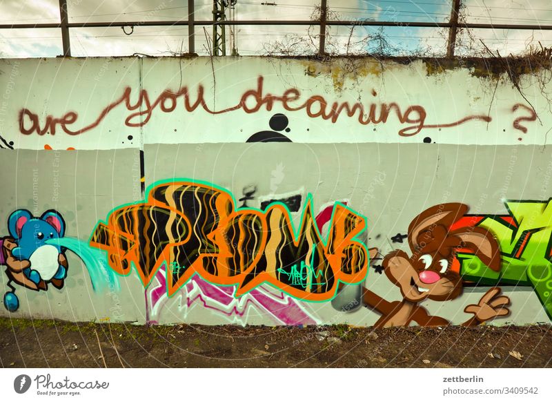 Are you dreaming? Image triangular track illustration Line Park track triangle park sprayer tagg Wall (building) mural Wilderness Drawing are you dreaming?