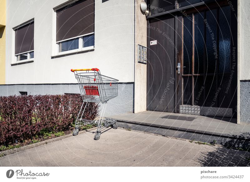 Shopping trolleys at your front door Shopping Trolley coronavirus pandemic Apocalyptic sentiment Facade