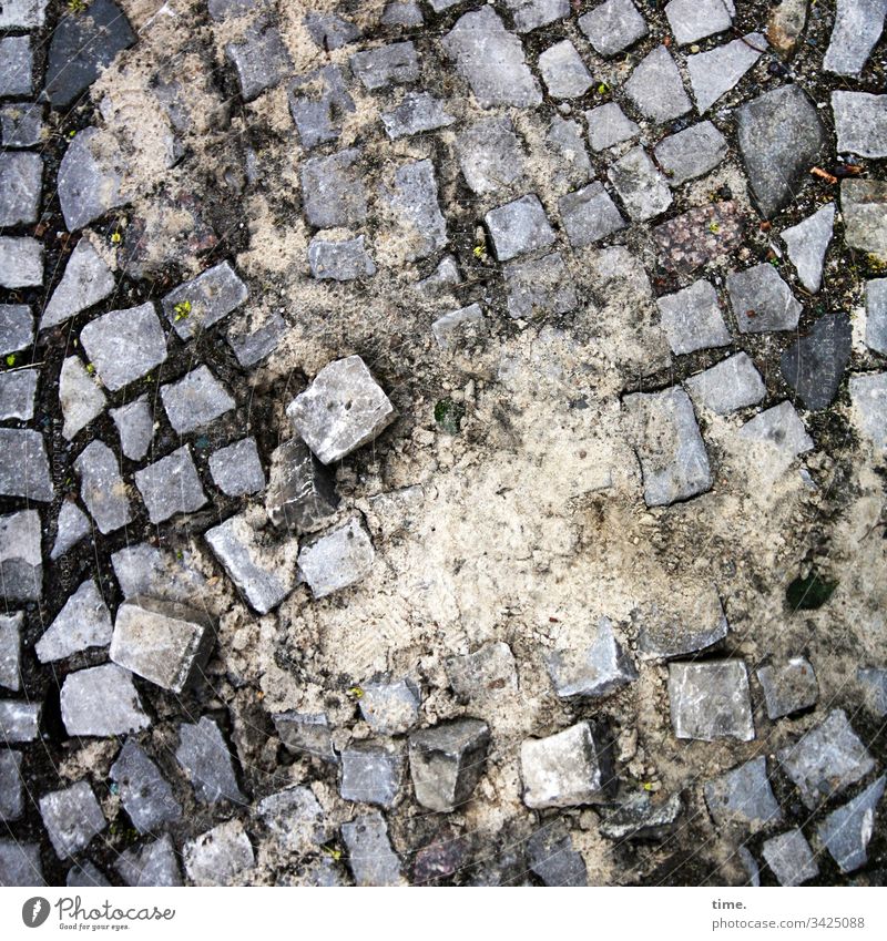 carpeting Street daylight Places Perspective stones paving stone vivacious blotchy urban Construction site Sand work unfinished disorder Muddled