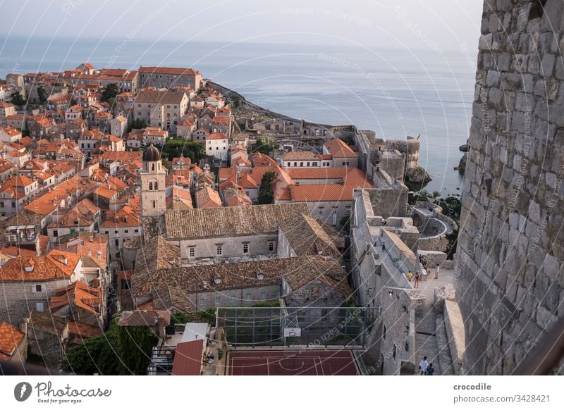 Dubrovnik Old Town Croatia Tourism Old town Wall (barrier) Fortress Basketball Ocean Coast World heritage