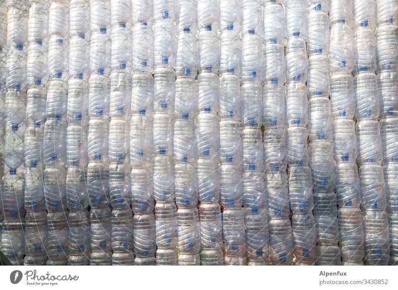 Climate Change | Ingredients III plastic PET bottle pet Bottle Water Wall (building) Mineral water plastic waste Plastic carpet Detail Climate change