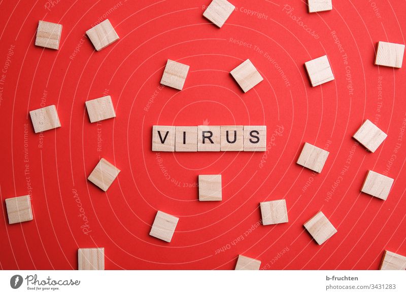Scrabble letters with the word "virus" Virus coronavirus Illness Corona virus Sick Risk of infection medicine Healthy Protection pandemic Word