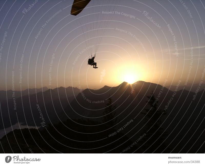 sun diving Sunset Parachute Paragliding Peak Mountain