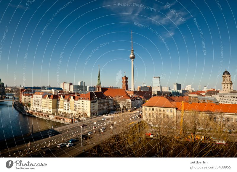 Centre East Berlin on the outside Germany Far-off places spring Spring Capital city House (Residential Structure) Horizon downtown Light Nikolai Quarter