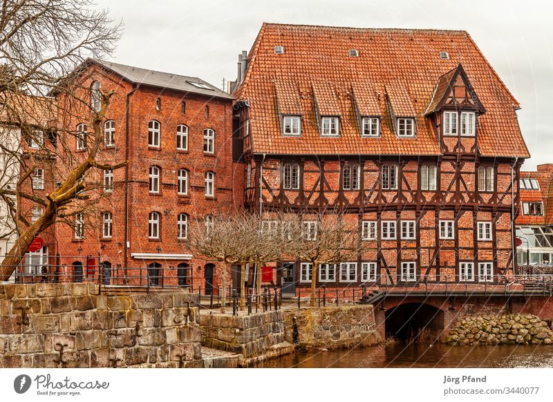 Abtmill in Lüneburg Luneburg Germany Lower Saxony Mill Abbot mill Water Half-timbered house Historic
