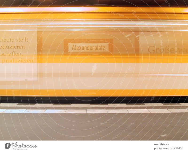 rush-hour? Underground Alexanderplatz Long exposure Time Speed Transport Railroad