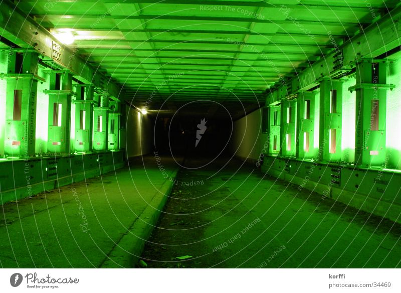 green tunnel Tunnel Light Long exposure Bridge Underpass railway. green