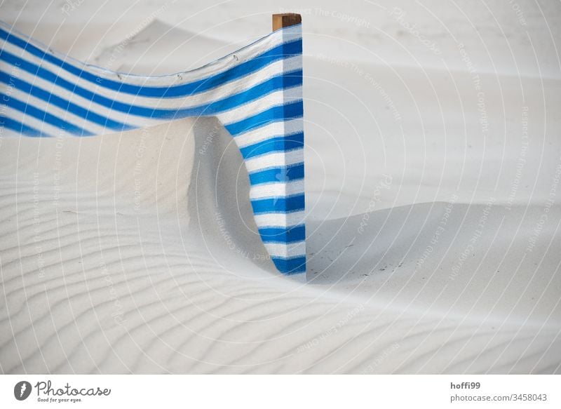 Windbreak on a windy sandy beach with dunes Abstract Wind deflector Striped Towel Lanes & trails Protection Sunshade Relaxation Sunbeam Beach Summer Sandy beach