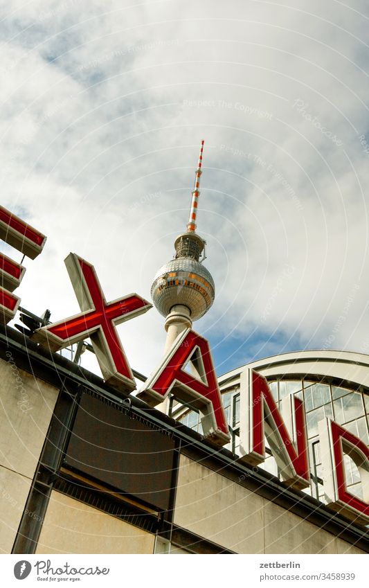 Railway station Berlin-Alexanderplatz alex Architecture on the outside city Television tower spring Spring Capital city House (Residential Structure) downtown