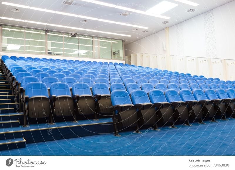 Empty conference hall. lecture hall architecture business projector auditorium classroom presentation seat row nobody chair empty education indoors university