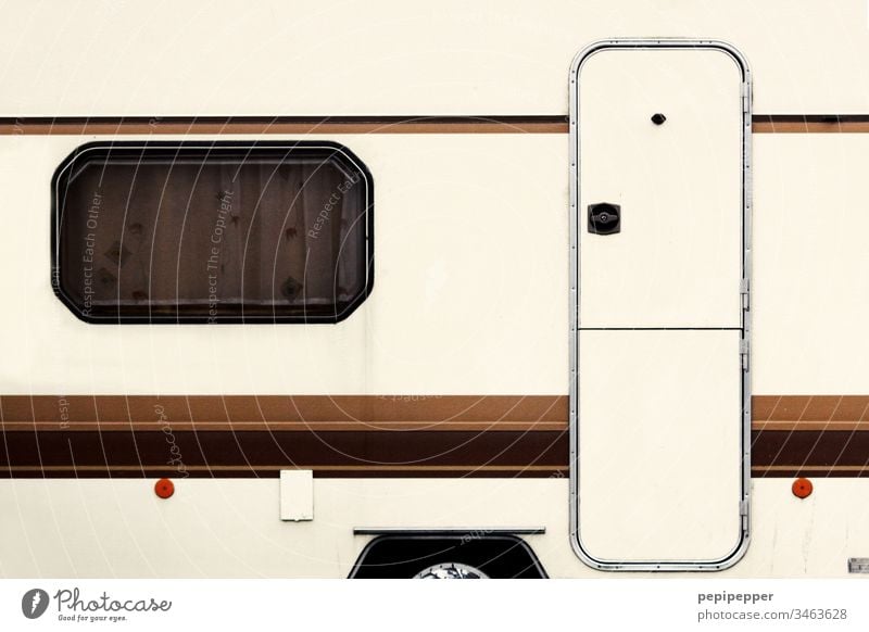 old caravan Caravan Camping Vacation & Travel Colour photo Exterior shot Leisure and hobbies Living or residing Camping site Relaxation Door Window Freedom Trip