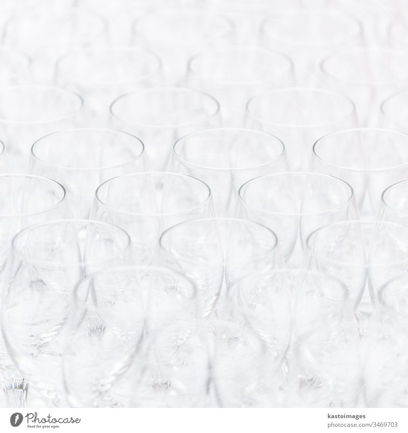 Pattern of empty christal glasses. event wine wine glass pattern closeup background white bar dinner drink elegance crystal champagne celebration clear concept