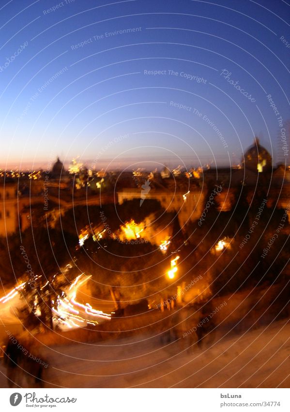 Rome night view Vantage point Italy Night Hill Vatican Domed roof Sublime Europe Blue Orange Review
