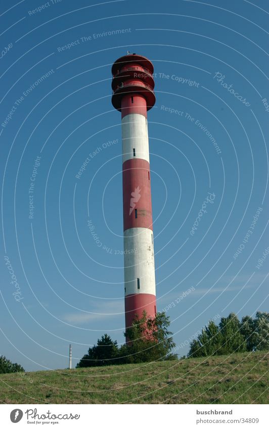 lighthouse Vacation & Travel Tourism Trip Far-off places Freedom Summer Ocean Landscape Sky Cloudless sky Sun Beautiful weather Coast North Sea Wilhemshaven