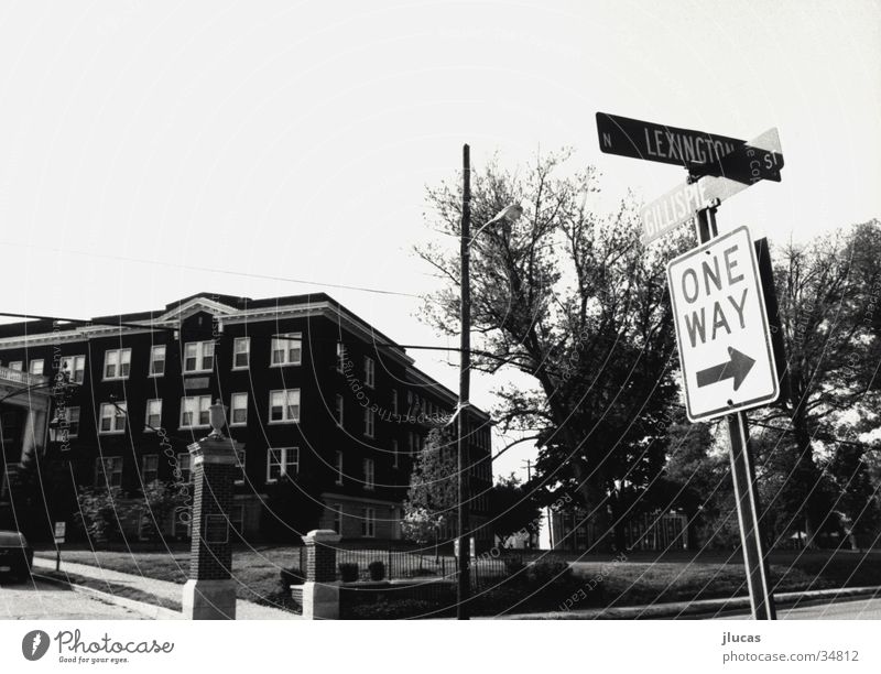 Lexington Ave. Academic studies Architecture dorms one way road sign high school