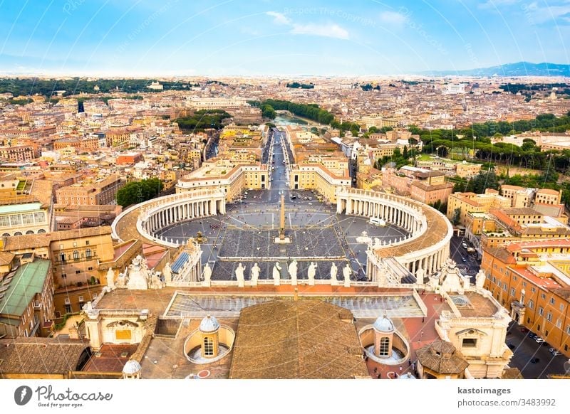 Saint Peter's Square in Vatican, Rome, Italy. vatican rome italy Saint Peters Square St. Peter Basilica church basilica skyline cathedral panoramic landmark