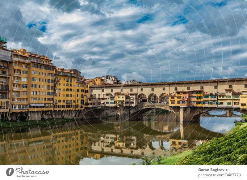 Ponte Vecchio on river Arno in Florence, Italy ancient architecture arno building cityscape destination europe european famous firenze florence historic history