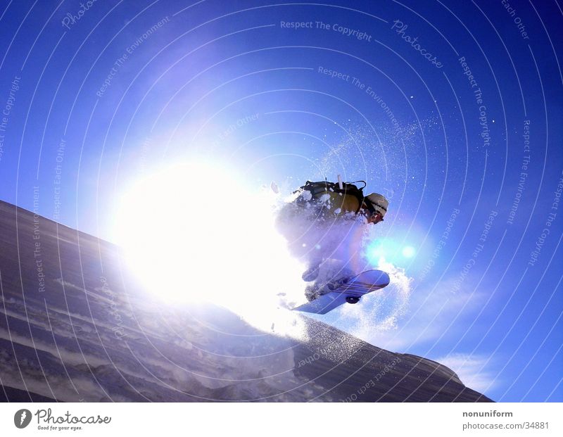 sunjump Snowboarder Roof Back-light Jump Sports masculine Sun spung
