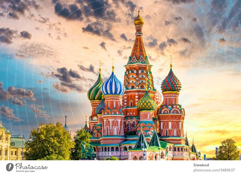 St. Basil's Cathedral ancient architecture on Red Square in Moscow City, Beautiful ancient architecture building in Moscow City, St. Basil's Cathedral church Cathedral of Vasily the Blessed, Russia, Bucket list dream destination.