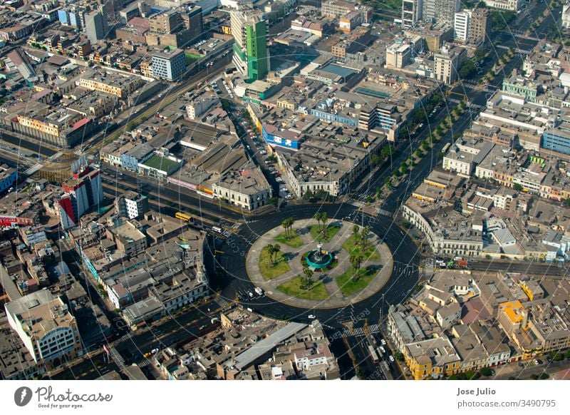 vista panorámica del centro de lima perú ciudad paisaje pistas panorama ovalo