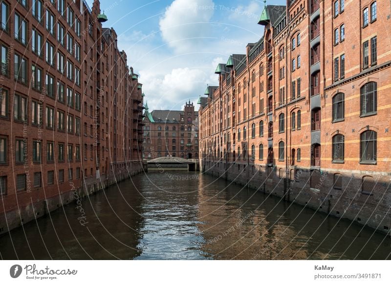 Historic Warehouses in the district Speicherstadt of Hamburg, Germany architecture famous world heritage brick cityscape travel tourism water river old historic