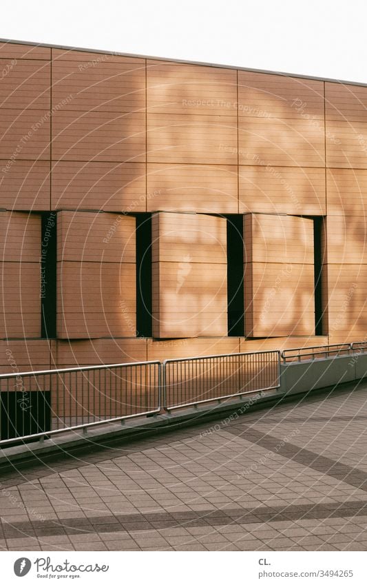 architecture Architecture built Facade Handrail Lanes & trails Esthetic Abstract Wall (building) Town Light Sharp-edged lines Structures and shapes Pattern