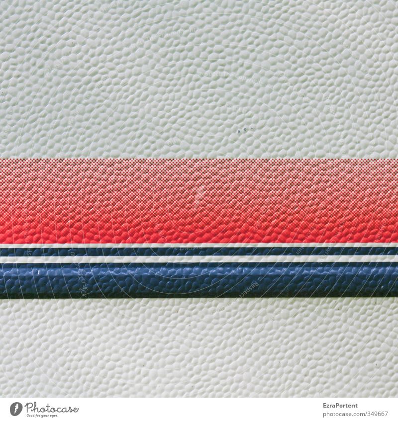 ruled Camping Art Caravan Sign Blue Red White Minimalistic Line Lined Graphic Colour photo Exterior shot Deserted Copy Space top Copy Space bottom Day