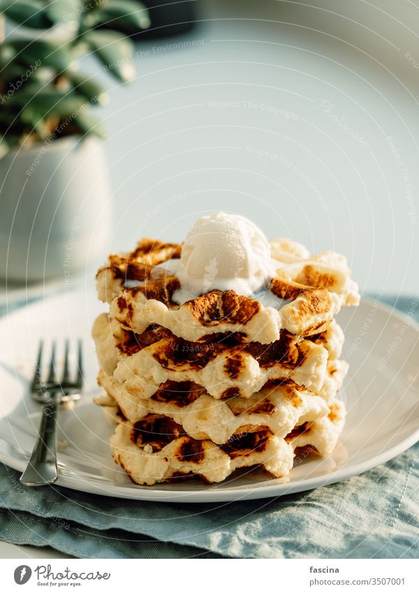 Ricotta cheese chaffles or waffles keto keto waffles low carb easy delicious belgian perfect ricotta diet stack lemon scoop copy space text design daylight