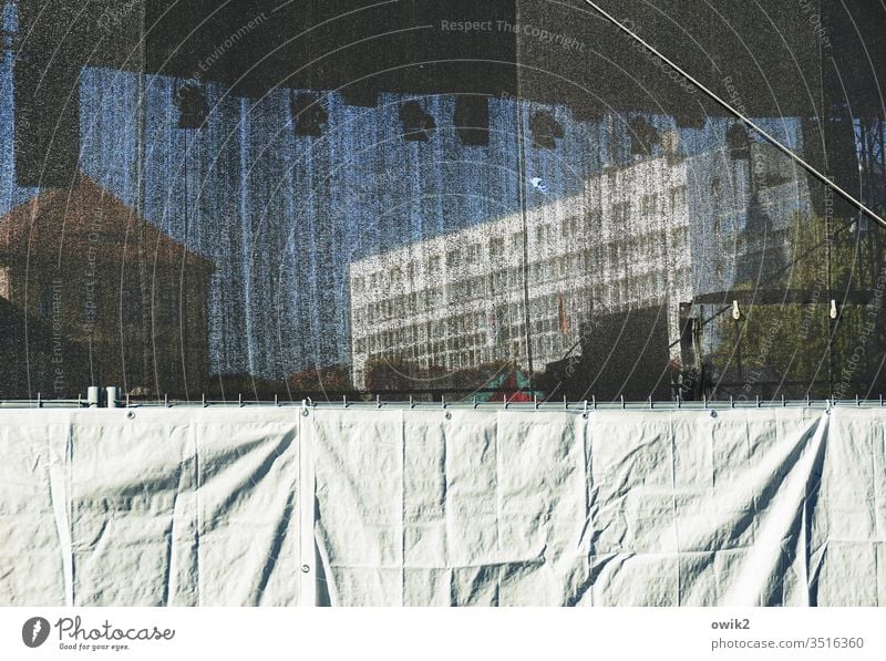 After the city festival Stage tarpaulin Protection Covers (Construction) Weather protection background Mysterious Unclear House (Residential Structure) Hotel