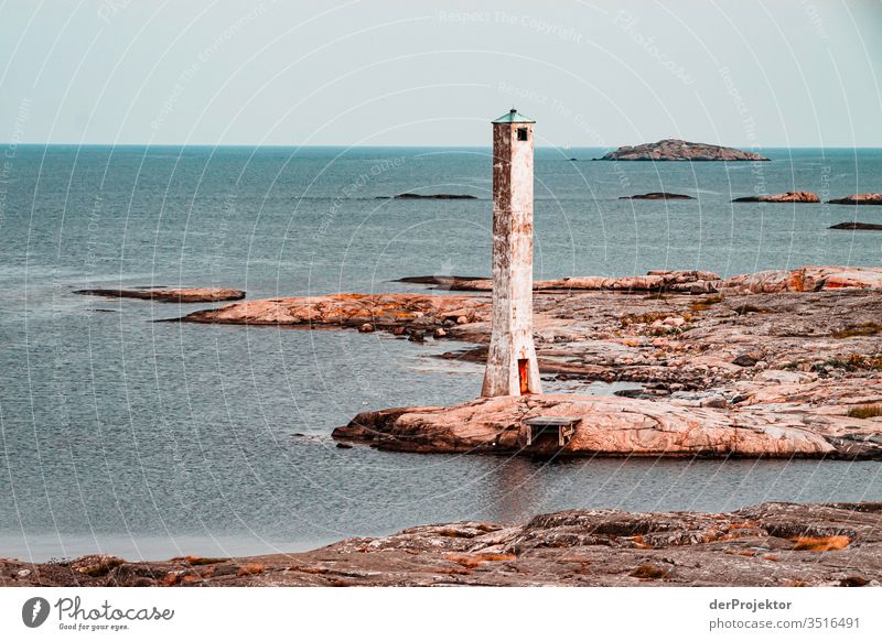Historical lighthouse in the archipelago Panorama (View) Central perspective Deep depth of field Contrast Light Day Copy Space right Copy Space top