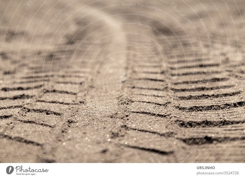 tire marks in the sand tyre track Tire tread Sand Curve Profile Tracks wheel track Deserted Structures and shapes shallow depth of field