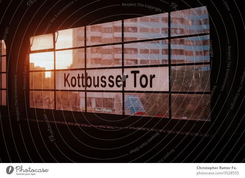 Kottbusser Tor in the evening light Berlin berlin traffic Architecture Town Colour photo Capital city Exterior shot Downtown Deserted Manmade structures