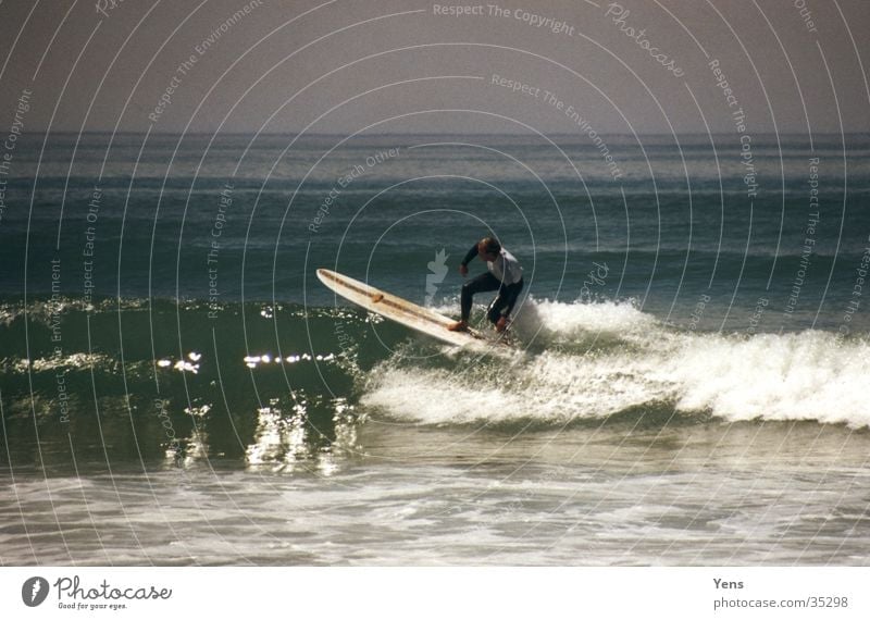longboarder Surfboard Surfing Waves Surfer Ocean Extreme sports Water Blue