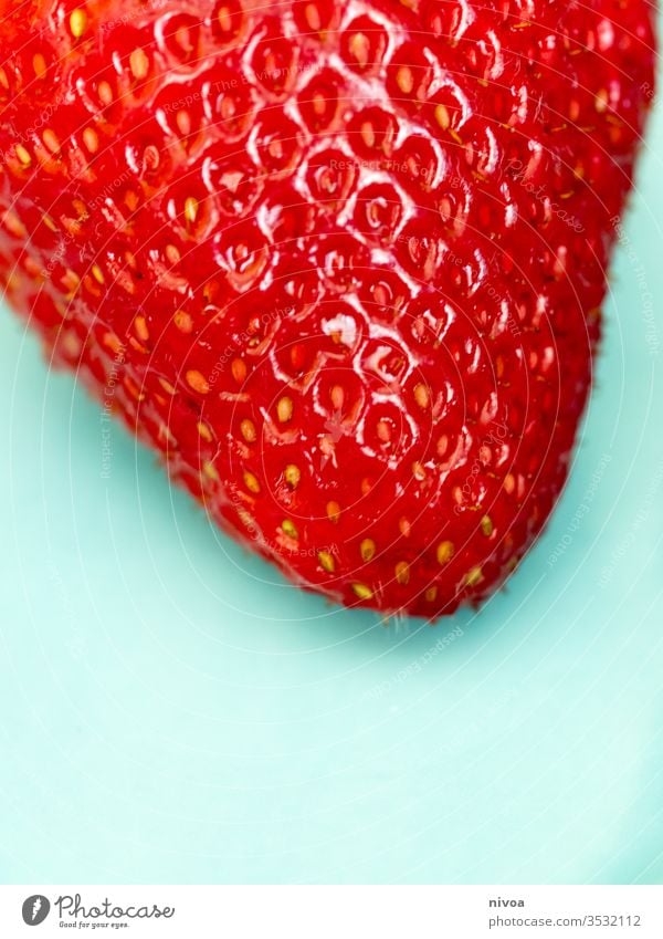 Detail of a strawberry Strawberry Fruit Berries Red Nutrition Colour photo Delicious Food Organic produce Fresh Sweet Vegetarian diet Summer Dessert Close-up