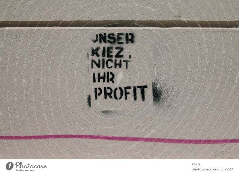 Inscription on a facade on the subject of renting and apartment hunting in the big city Signs and labeling Future lettering Letters (alphabet) street art Berlin