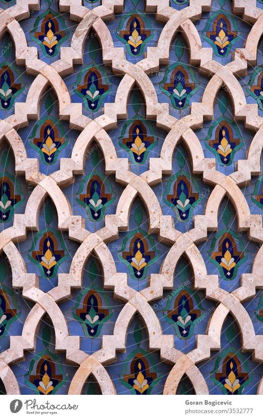 Arabic pattern from mosque in Casablanca, Morocco shape detail architecture building arabic casablanca islam morocco geometry moroccan muslim Architecture
