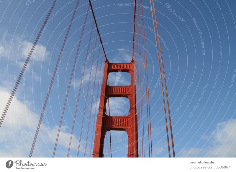 Detailed view: Golden Gate Bridge pier in San Francisco, California (USA). Photo: Alexander Hauk Architecture vacation Tourism free time travel
