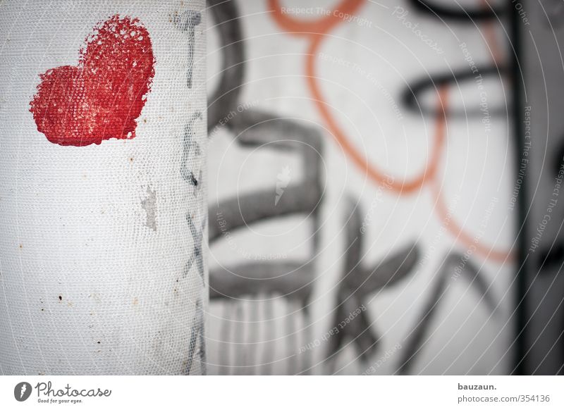 superficially. Valentine's Day Graffiti Heart Trashy Red Black White Chaos Disaster Emotions Love Love affair Irritation Distress Change Colour photo