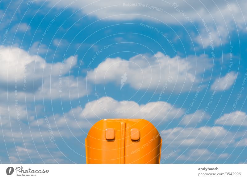 Blue and orange in symmetrical harmony abstract air Art Background balance beautiful binoculars blue case clean clear cloud clouds cloudscape color concept