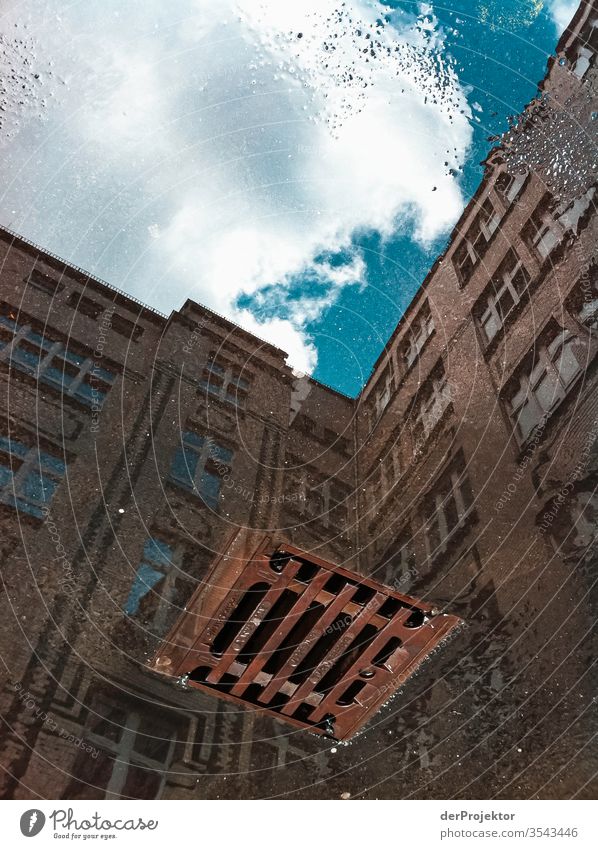 View into the sky and into the abyss (picture may expire) Sky Boredom Weather Puddle Backyard Courtyard Authentic Contrast Shadow Light Day Copy Space middle