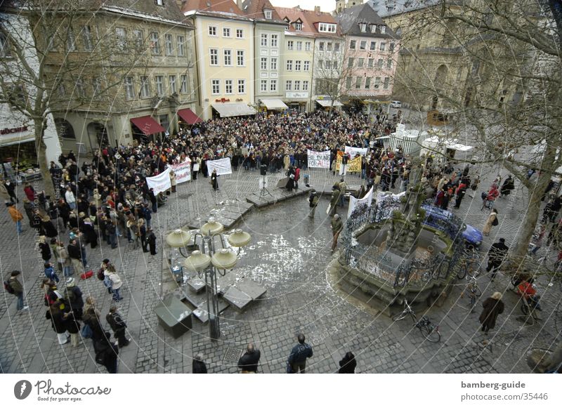 Student Demo University & College student Demonstration Bamberg Bavaria Protest Politics and state Science & Research tuition fees forked man Human rights