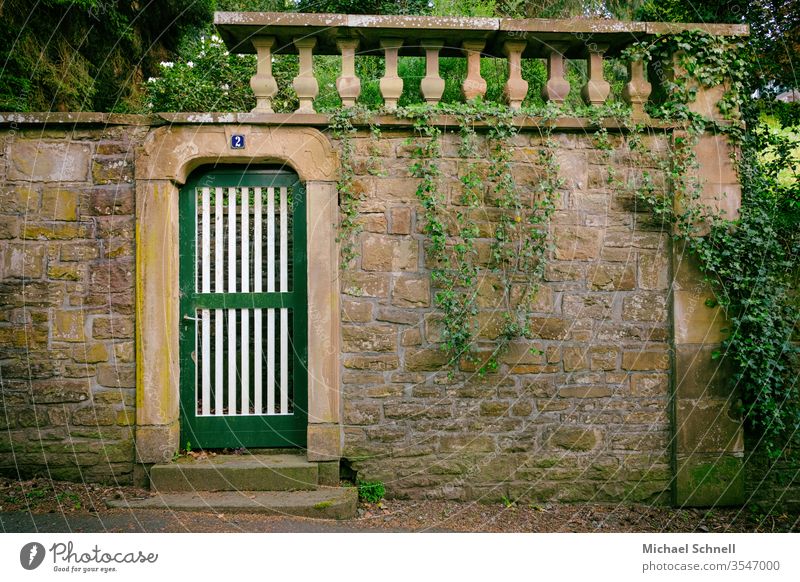 Old entrance with a beautiful wall, with ivy climbing up the wall Entrance Architecture door Deserted Wall (barrier) Exterior shot Manmade structures Ivy