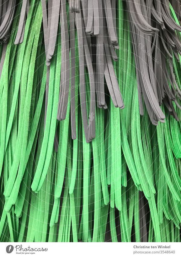 Strips of microfibre in green and grey in a car wash Cloth fabric strip Textile strips Stripe Gray Cleaning Car wash washing machine Floor cloth cleaning Soft