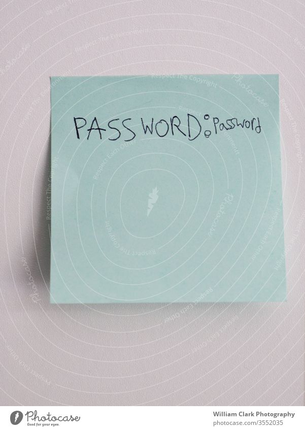 Sticky note with "password:password" on it Sticky notes Paper Sign Password Writing white background White Business Technology
