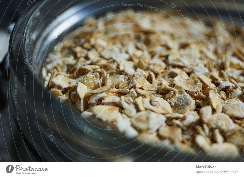 Oatmeal in a glass Oat flakes Oats oat consumer oat flake Food Breakfast Snack Cereal Healthy Meal Nutrition Diet flocculate natural Bowl oat flakes in glass