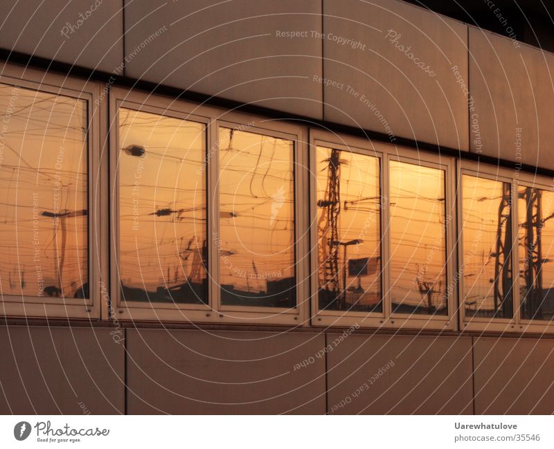 Sun Window Distance Mirror Sunset Electricity Red Yellow Building Science & Research Energy industry Train station