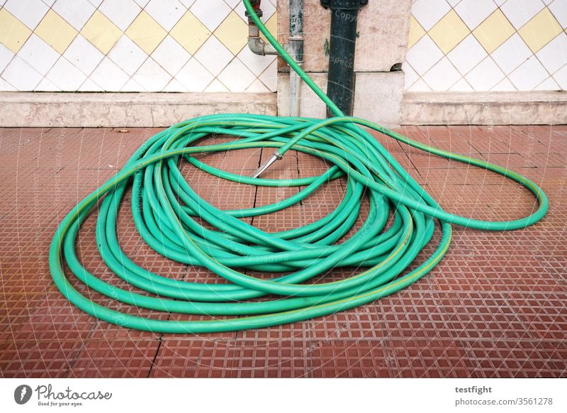 Water hose Hose Cast soak green Rubber Markets Covered market do gardening Old tidied