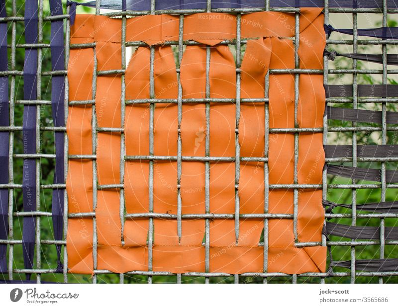 Wickerwork in the garden fence Fence Abstract Background picture Boundary Sharp-edged Structures and shapes Detail Cloth Stripe Lichen Creativity